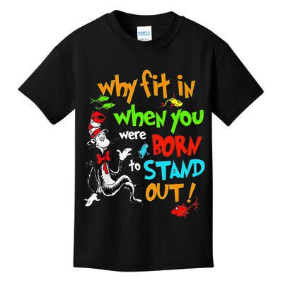Autism Autist Why Fit In When You Were Born To Stand Out Kids T-Shirt