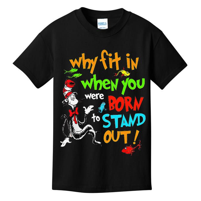 Autism Autist Why Fit In When You Were Born To Stand Out Kids T-Shirt