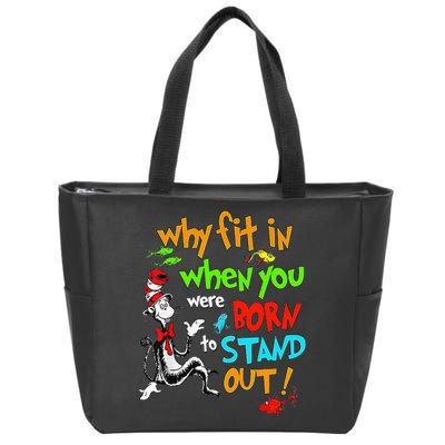 Autism Autist Why Fit In When You Were Born To Stand Out Zip Tote Bag