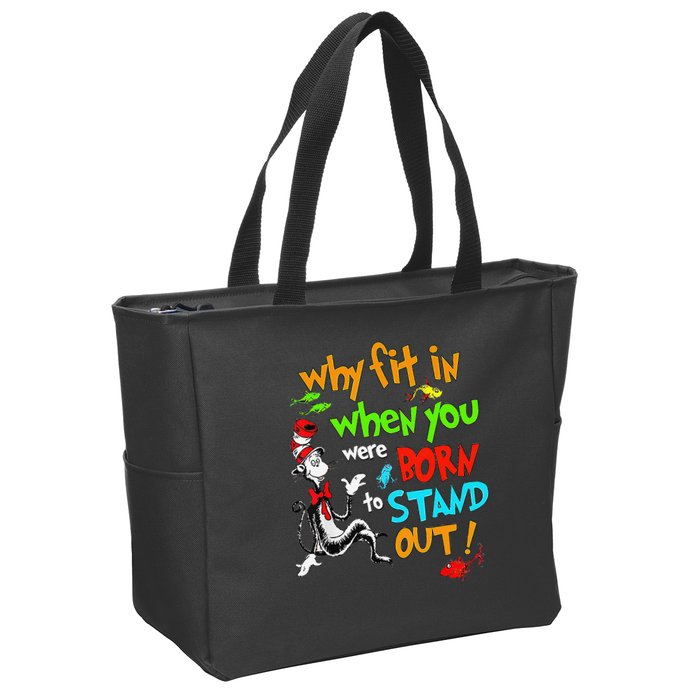 Autism Autist Why Fit In When You Were Born To Stand Out Zip Tote Bag