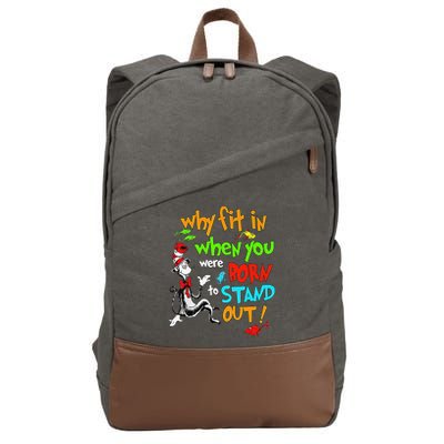 Autism Autist Why Fit In When You Were Born To Stand Out Cotton Canvas Backpack