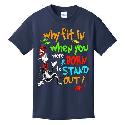 Autism Autist Why Fit In When You Were Born To Stand Out Kids T-Shirt