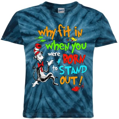 Autism Autist Why Fit In When You Were Born To Stand Out Kids Tie-Dye T-Shirt