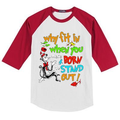 Autism Autist Why Fit In When You Were Born To Stand Out Kids Colorblock Raglan Jersey