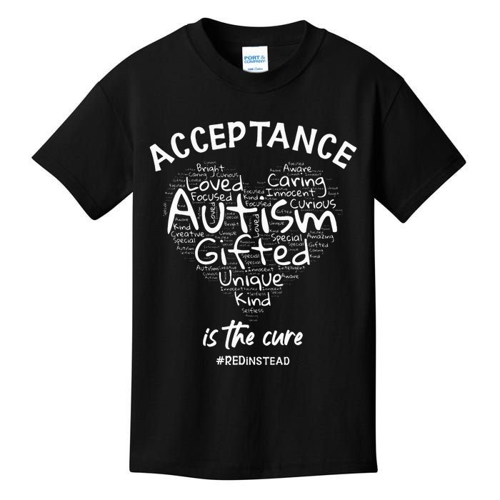 Autism Awareness Wear Red Instead Autism Heart REDinstead Kids T-Shirt