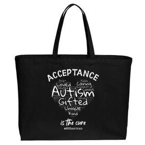 Autism Awareness Wear Red Instead Autism Heart REDinstead Cotton Canvas Jumbo Tote