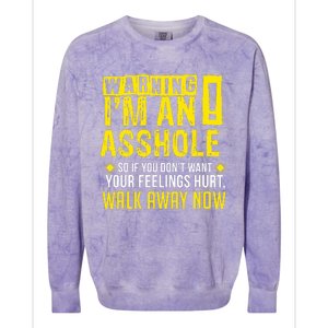 Asshole Assholes Warning Vulgar Profanity Fun Gag Gift Colorblast Crewneck Sweatshirt