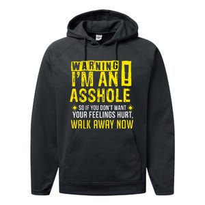 Asshole Assholes Warning Vulgar Profanity Fun Gag Gift Performance Fleece Hoodie