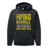 Asshole Assholes Warning Vulgar Profanity Fun Gag Gift Performance Fleece Hoodie