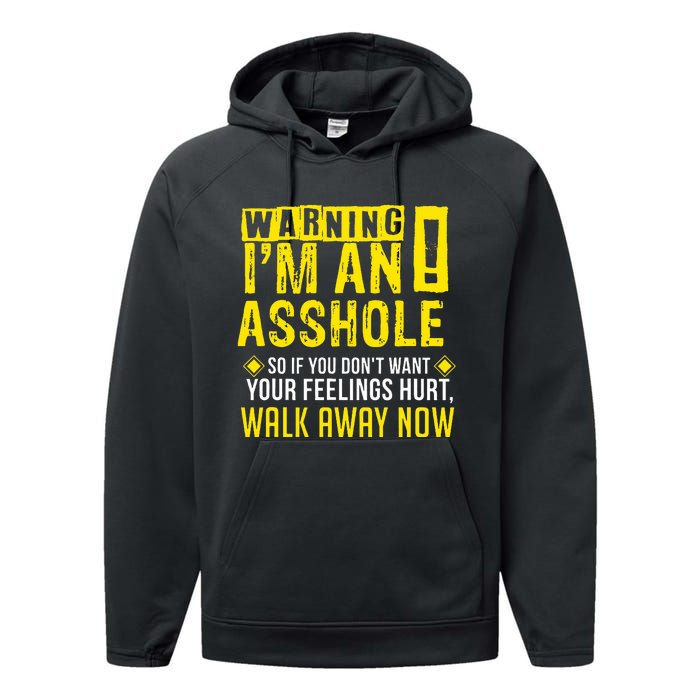 Asshole Assholes Warning Vulgar Profanity Fun Gag Gift Performance Fleece Hoodie