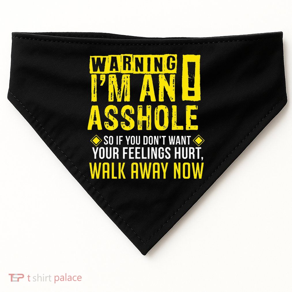 Asshole Assholes Warning Vulgar Profanity Fun Gag Gift USA-Made Doggie Bandana