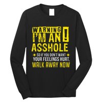 Asshole Assholes Warning Vulgar Profanity Fun Gag Gift Long Sleeve Shirt