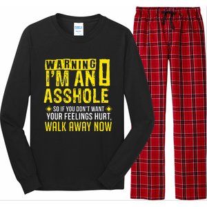 Asshole Assholes Warning Vulgar Profanity Fun Gag Gift Long Sleeve Pajama Set