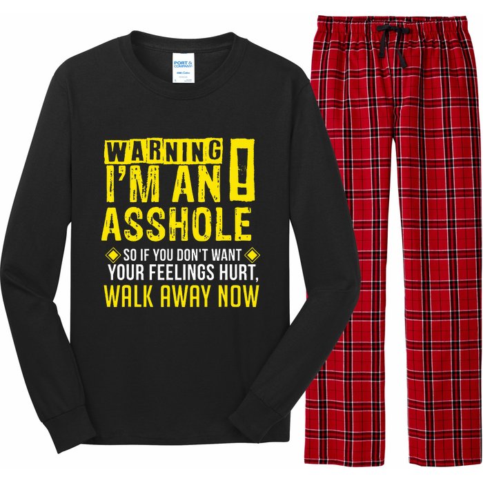 Asshole Assholes Warning Vulgar Profanity Fun Gag Gift Long Sleeve Pajama Set