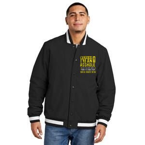 Asshole Assholes Warning Vulgar Profanity Fun Gag Gift Insulated Varsity Jacket