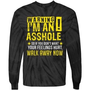 Asshole Assholes Warning Vulgar Profanity Fun Gag Gift Tie-Dye Long Sleeve Shirt