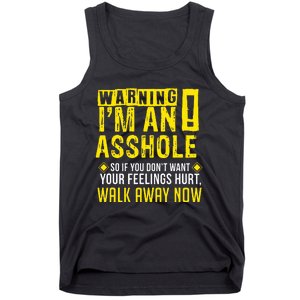 Asshole Assholes Warning Vulgar Profanity Fun Gag Gift Tank Top