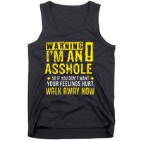 Asshole Assholes Warning Vulgar Profanity Fun Gag Gift Tank Top