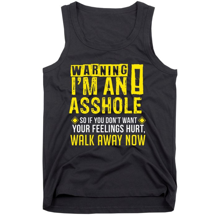 Asshole Assholes Warning Vulgar Profanity Fun Gag Gift Tank Top