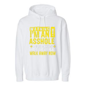 Asshole Assholes Warning Vulgar Profanity Fun Gag Gift Garment-Dyed Fleece Hoodie