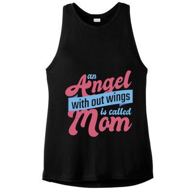 An Angel Without Wings Is Called Mom Ladies PosiCharge Tri-Blend Wicking Tank