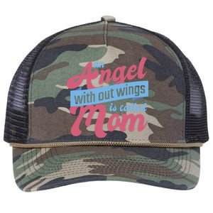 An Angel Without Wings Is Called Mom Retro Rope Trucker Hat Cap