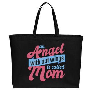 An Angel Without Wings Is Called Mom Cotton Canvas Jumbo Tote