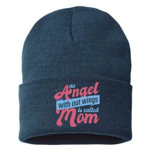 An Angel Without Wings Is Called Mom Sustainable Knit Beanie