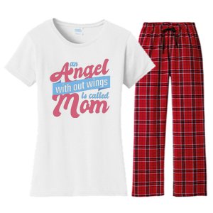 An Angel Without Wings Is Called Mom Women's Flannel Pajama Set