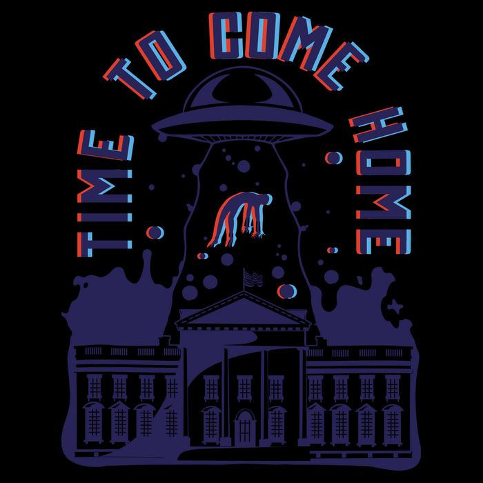Alien Abduction White House Drawstring Bag