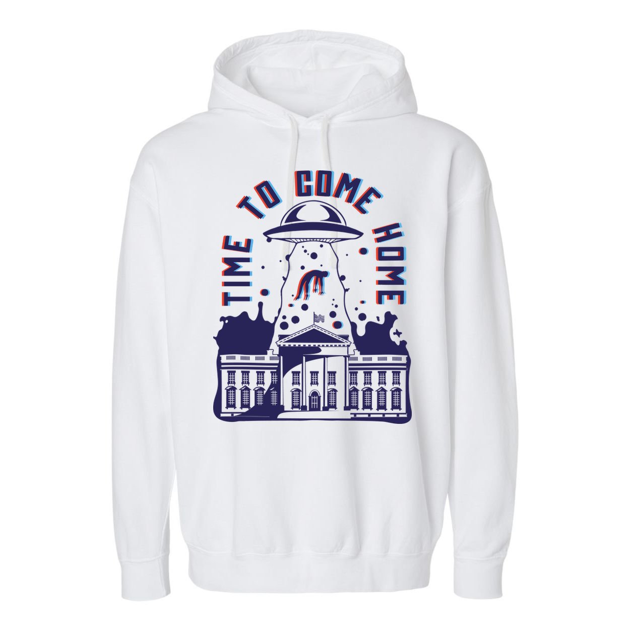Alien Abduction White House Garment-Dyed Fleece Hoodie