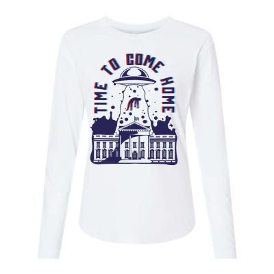 Alien Abduction White House Womens Cotton Relaxed Long Sleeve T-Shirt