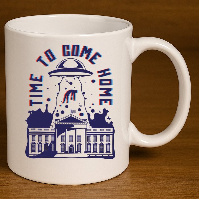 Alien Abduction White House 11oz C Handle Ceramic Mug