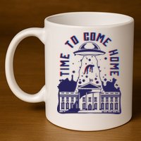 Alien Abduction White House 11oz C Handle Ceramic Mug