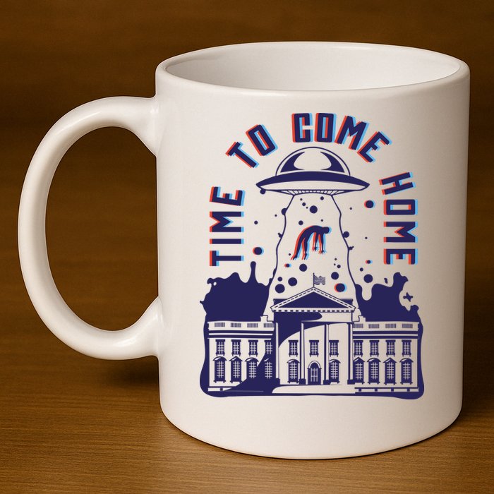 Alien Abduction White House 11oz C Handle Ceramic Mug