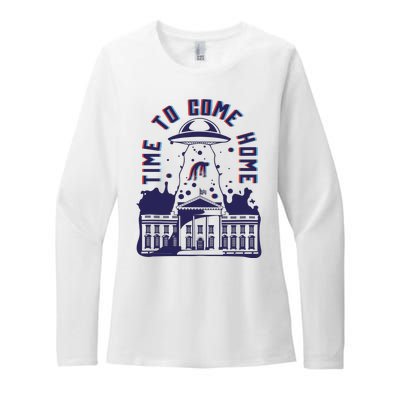 Alien Abduction White House Womens CVC Long Sleeve Shirt