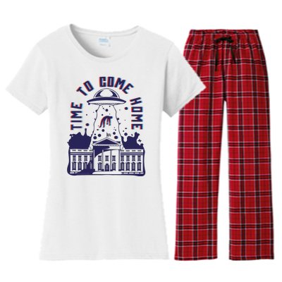 Alien Abduction White House Women's Flannel Pajama Set