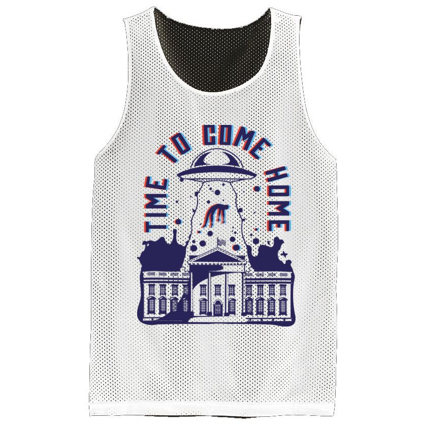 Alien Abduction White House Mesh Reversible Basketball Jersey Tank