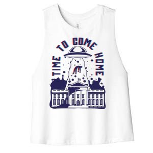 Alien Abduction White House Women's Racerback Cropped Tank