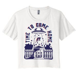 Alien Abduction White House Women's Crop Top Tee