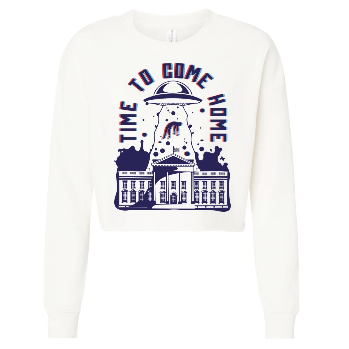 Alien Abduction White House Cropped Pullover Crew