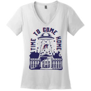 Alien Abduction White House Women's V-Neck T-Shirt