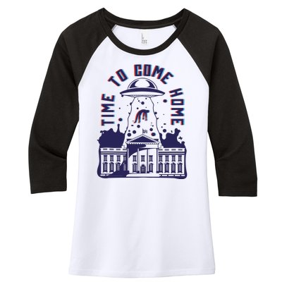 Alien Abduction White House Women's Tri-Blend 3/4-Sleeve Raglan Shirt