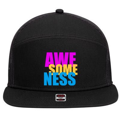 Awesomeness 7 Panel Mesh Trucker Snapback Hat
