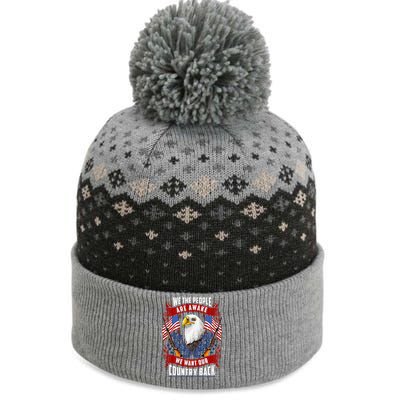 Awake Americans Want Our Country Back Fight For Freedom Usa Meaningful Gift The Baniff Cuffed Pom Beanie