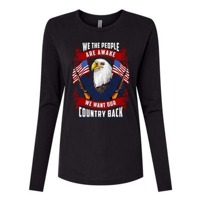 Awake Americans Want Our Country Back Fight For Freedom Usa Meaningful Gift Womens Cotton Relaxed Long Sleeve T-Shirt