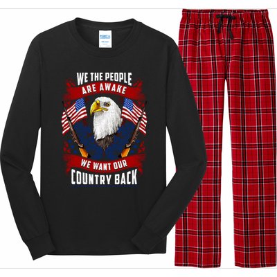 Awake Americans Want Our Country Back Fight For Freedom Usa Meaningful Gift Long Sleeve Pajama Set