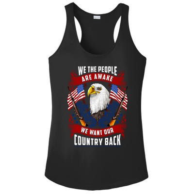 Awake Americans Want Our Country Back Fight For Freedom Usa Meaningful Gift Ladies PosiCharge Competitor Racerback Tank