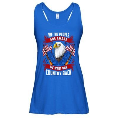 Awake Americans Want Our Country Back Fight For Freedom Usa Meaningful Gift Ladies Essential Flowy Tank