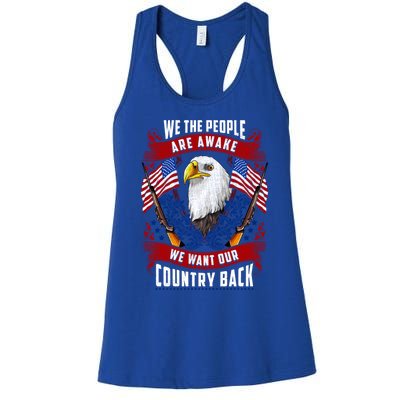 Awake Americans Want Our Country Back Fight For Freedom Usa Meaningful Gift Women's Racerback Tank